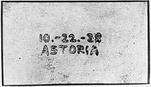 Astoria 10-22-38 (The first xerographic image)