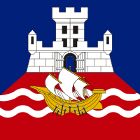 The civic flag of Belgrade illustrates the city's history as a strategic fortress.