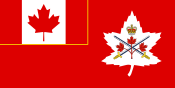 The current flag of the Canadian Army since July 2016.