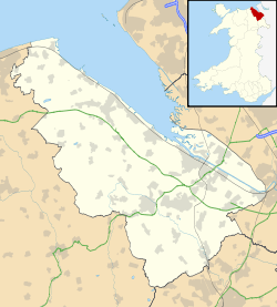 Map of Flintshire within Wales
