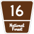 Federal Forest Highway 16 marker