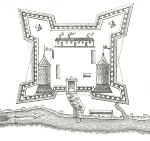 1750s plan of Fort Saint-Jean