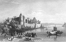 Large fort on a busy river