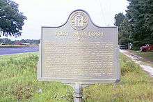 Historical Sign for Fort McIntosh,Georgia