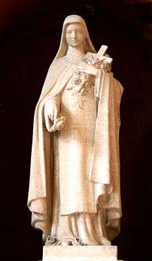Sculpture of Saint Thérèse of Lisieux designed by François Carli inside the Église Saint-Cannat