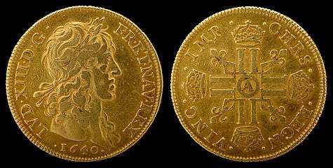 4 Louis d’or of Louis XIII(1640), first year of issue, Paris Mint.