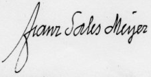 Signature of Franz Sales Meyer