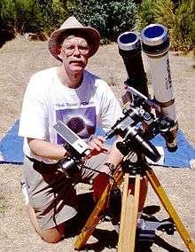 Fred Espenak with his solar telescope