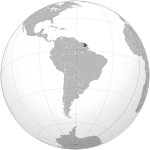 Map showing French Guiana