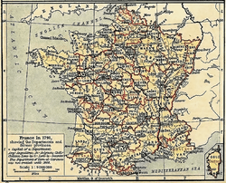Map of France, 1791