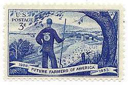 Commemorative Future Farmers of America stamp issued in 1953