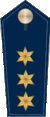 Blue epaulette with 3 golden stars