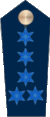 Blue epaulette with 5 light blue stars