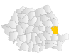 Map of Romania highlighting Galați County