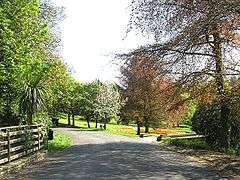 View of a path in Peel Park near the Bolton Road entrance