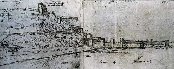 sketch of the approach to Gibraltar in 1567