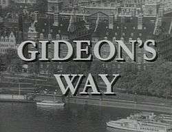 Gideons Way titles superimposed over an aerial photo of Scotland Yard