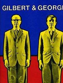 Book cover showing Gilbert (right) and George (left)