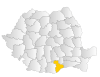 Map of Romania highlighting Giurgiu County