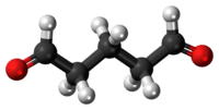 Ball-and-stick model of the glutaraldehyde molecule