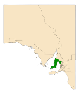 Map of South Australia with electoral district of Goyder highlighted