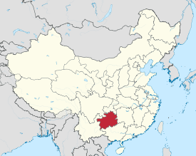 Map showing the location of Guizhou Province