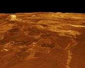 Eistla Regio featuring Gula Mons reprojected in 3D from stereo data.