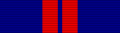 Dark blue ribbon with two red stripes close to the center
