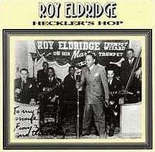 The cover of the compilation features an autographed promotional poster of Eldridge and band in performance, ca. 1935–1940
