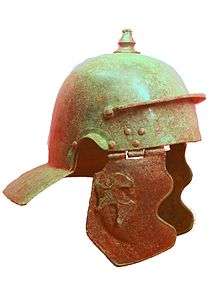 An Imperial Gallic helmet known as the Weissenau type in Germany.