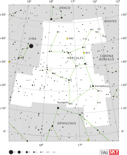 Diagram showing star positions and boundaries of the Aquila constellation and its surroundings