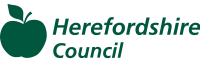 Council logo a green apple and Herefordshire Council