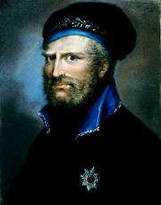 Duke of Brunswick in black uniform and light blue collar
