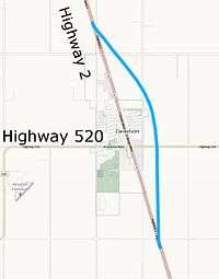 Proposed Highway 2 bypass of Claresholm, Alberta.