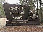 A sign for Homochitto National Forest.