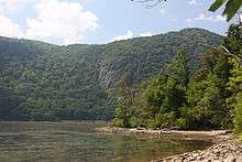 Hudson Highlands State Park at its lowest point along the Hudson River.