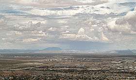 A photo of the Hueco Mountains from the distance