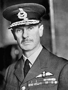 Head-and-shoulders portrait of a uniformed British air force general in his 50s wearing