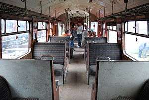 The interior of DMBS car 28690 at the Electric Railway Museum, Coventry.