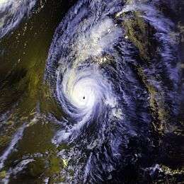 Hurricane Iniki south of Hawai'i on September 11, 1992
