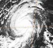 Category 4 hurricane on the day of peak intensity