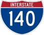 Interstate 140 marker