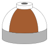  Illustration of cylinder shoulder painted in brown and white quarters