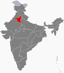 Haryana state map and location in India