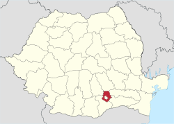 Administrative map of Romania with Ilfov county highlighted