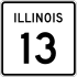 Illinois Route 13 marker
