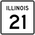 Illinois Route 21 marker