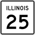 Illinois Route 25 marker