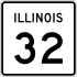 Illinois Route 32 marker