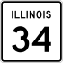 Illinois Route 34 marker